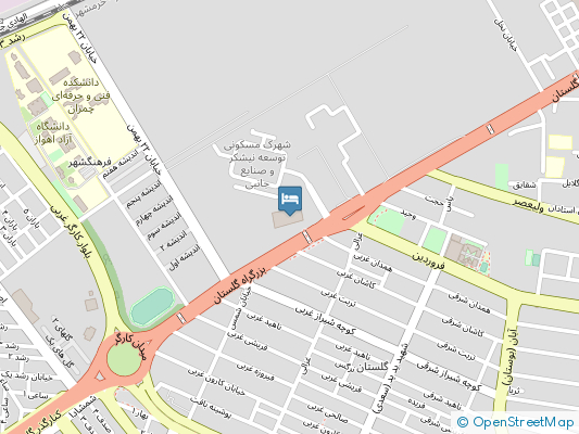 هتل توسعه نیشکر اهواز روی نقشه