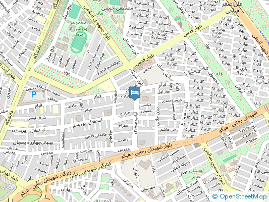 هتل ضیافت ایثار اراک روی نقشه