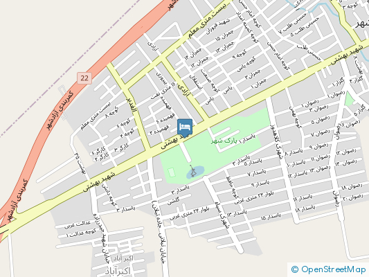 هتل پارک آزادشهر روی نقشه