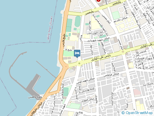 هتل جهانگردی دلوار بوشهر روی نقشه