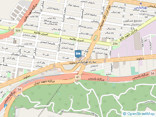 هتل شهرشرق دماوند روی نقشه