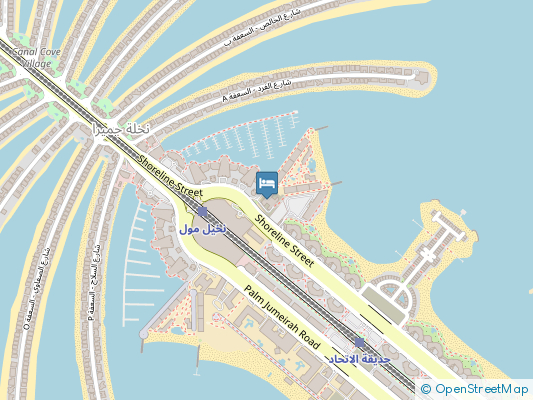 هتل انداز د پالم بای حیات دبی روی نقشه