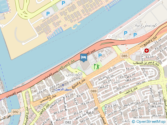 هتل حیات ریجنسی (Hyatt Regency Dubai) دبی روی نقشه