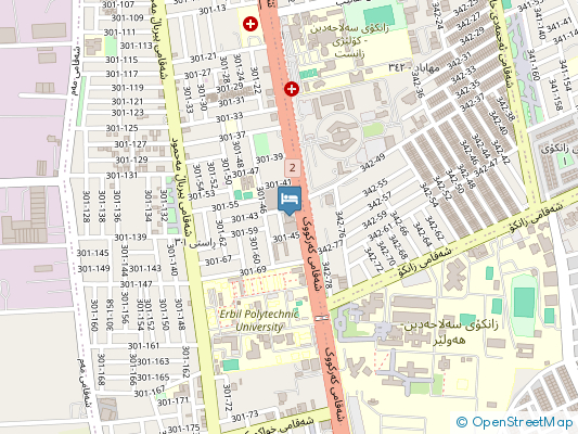 هتل بریستوریا bristoria اربیل روی نقشه