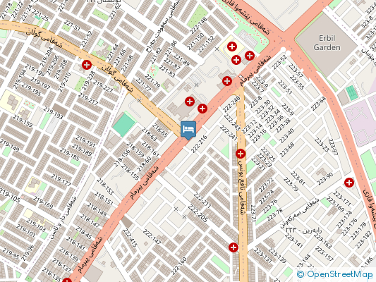 هتل نایت ویو (Nightview) اربیل روی نقشه