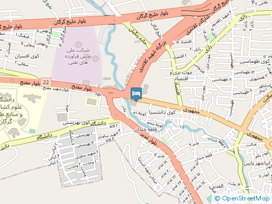 هتل معروف گرگان روی نقشه