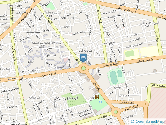  رازی گرگان روی نقشه