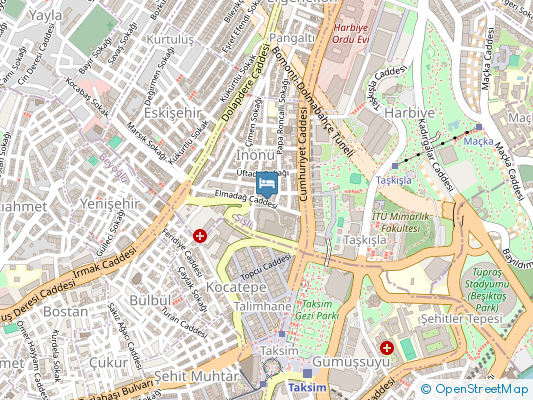 هتل کتن سوئیت ( Keten Suites Taksim ) استانبول روی نقشه