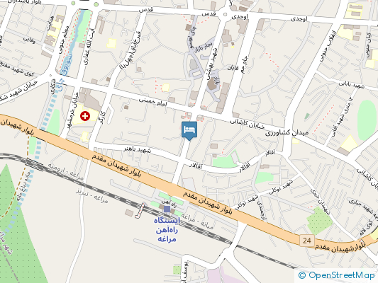 هتل پینار مراغه روی نقشه