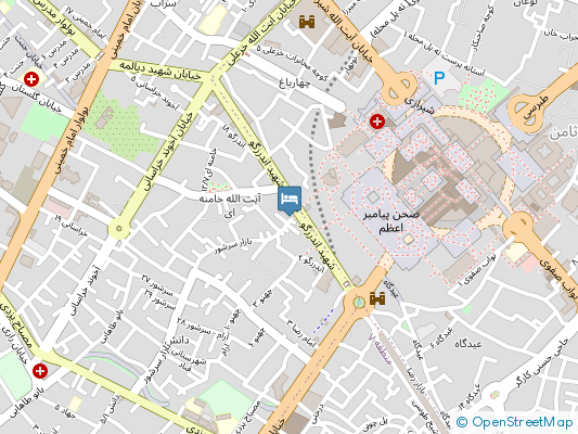 هتل آپارتمان آفتاب مشهد روی نقشه