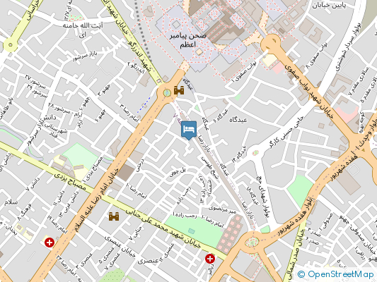 هتل آفتاب شرق مشهد روی نقشه