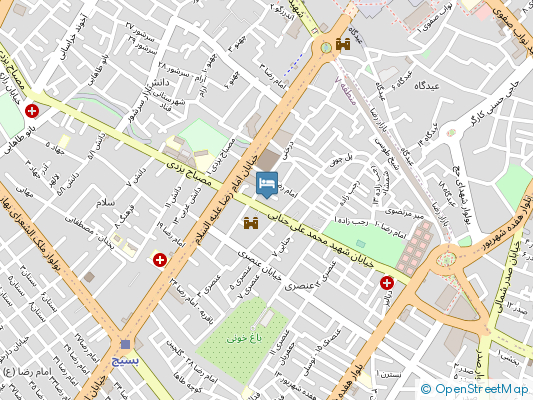 هتل آپارتمان علاء مشهد روی نقشه