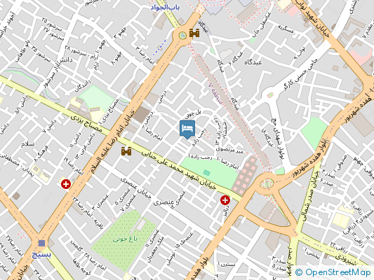 هتل آپارتمان علیزاده مشهد روی نقشه