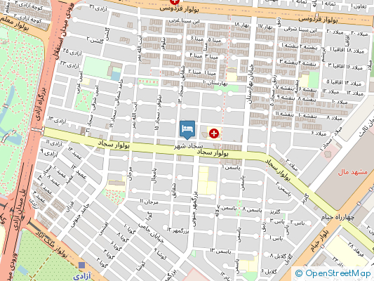 هتل آپارتمان آران مشهد روی نقشه