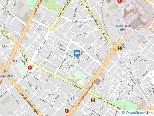 هتل آپارتمان آرش مشهد روی نقشه