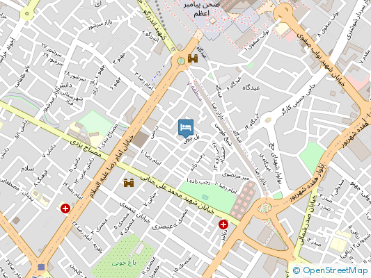 هتل آپارتمان آزاده مشهد روی نقشه