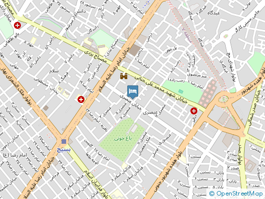 هتل آپارتمان دیانا مشهد روی نقشه