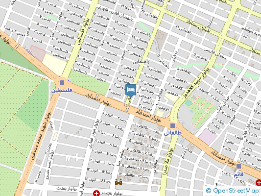 هتل آپارتمان دنیا مشهد روی نقشه