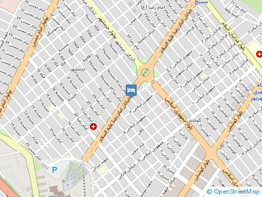 هتل آپارتمان اسپادانا مشهد روی نقشه