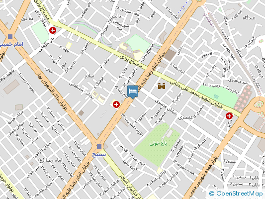 هتل استقلال مشهد روی نقشه