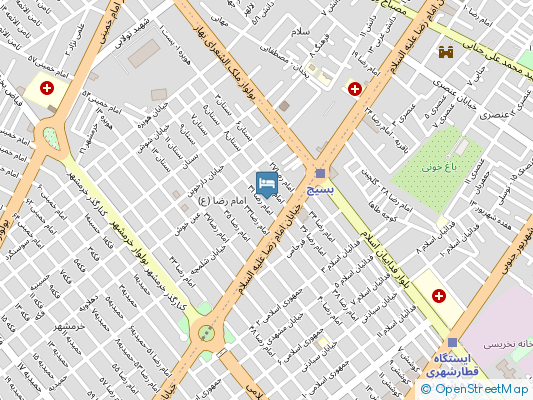 هتل آپارتمان فلامینگو مشهد روی نقشه