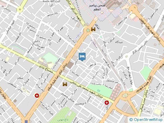 هتل آپارتمان فروزان مشهد روی نقشه