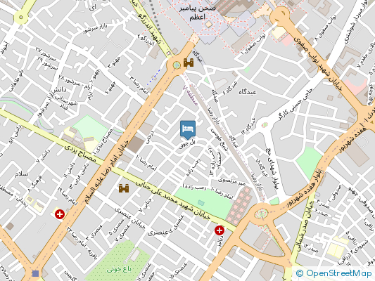 هتل آپارتمان گلدیس مشهد روی نقشه