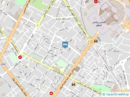 هتل آپارتمان گلزار مشهد روی نقشه