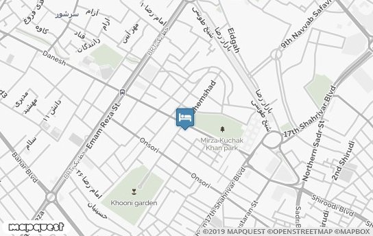 خانه مسافر حمام چی(شمس) مشهد روی نقشه