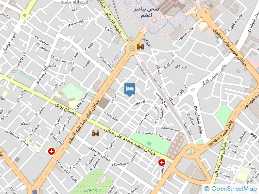 هتل آپارتمان حمید مشهد روی نقشه