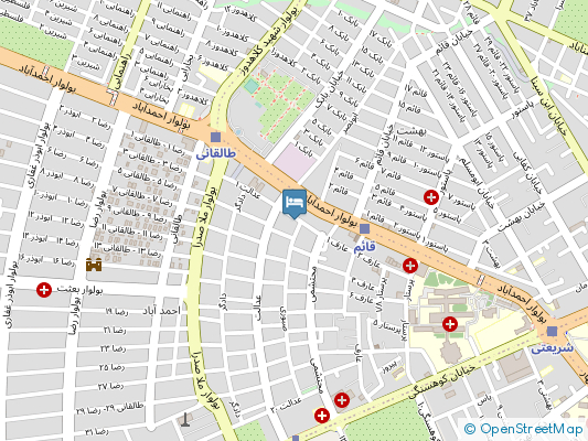 هتل جام جم مشهد روی نقشه