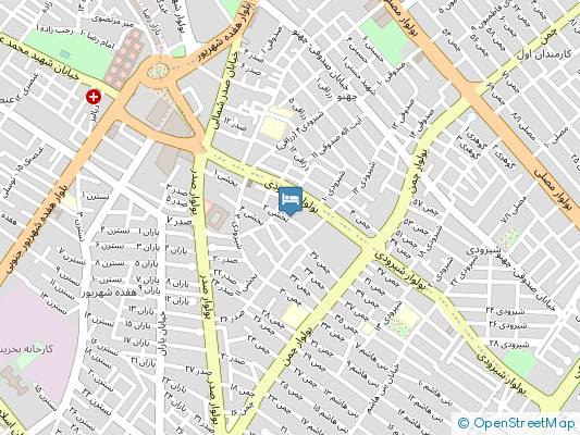 هتل آپارتمان جوادالائمه مشهد روی نقشه