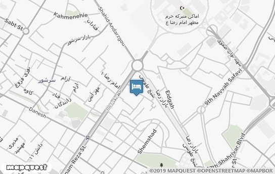 هتل کیهان مشهد روی نقشه