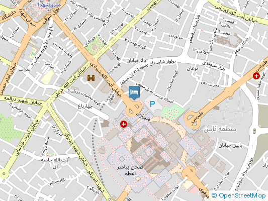 هتل کوه نور مشهد روی نقشه