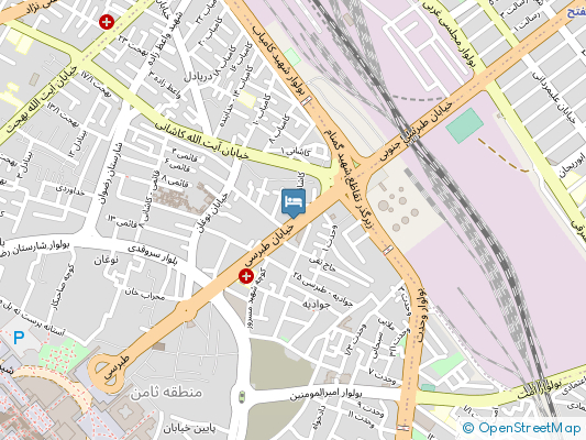 هتل آپارتمان مرجان طلائی مشهد روی نقشه