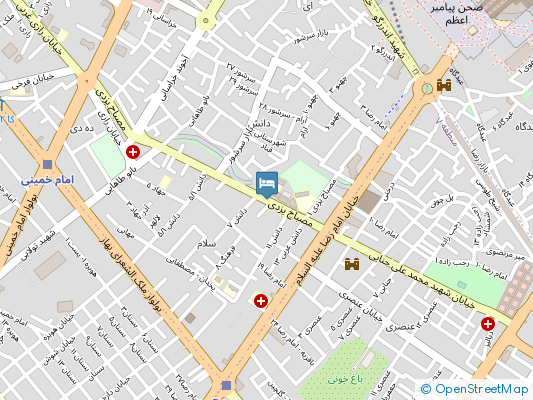 هتل متین مشهد روی نقشه