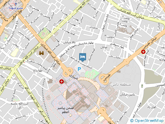 هتل معراج مشهد روی نقشه