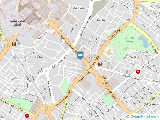 هتل آپارتمان میلاد مشهد روی نقشه