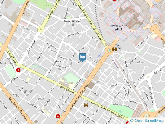 هتل آپارتمان محسنین مشهد روی نقشه