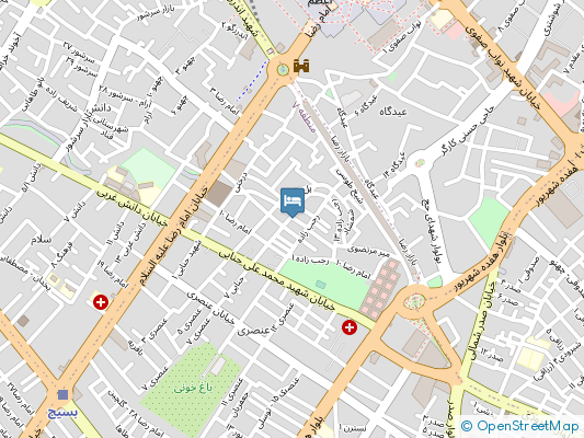 هتل آپارتمان مروارید مشهد روی نقشه