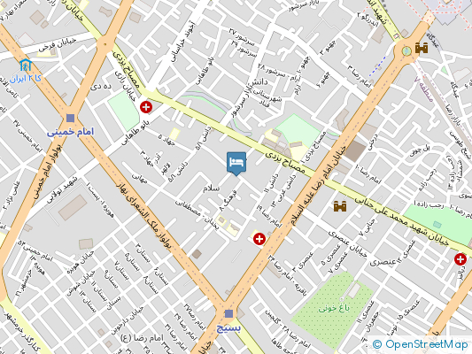 هتل آپارتمان نیکان مشهد روی نقشه