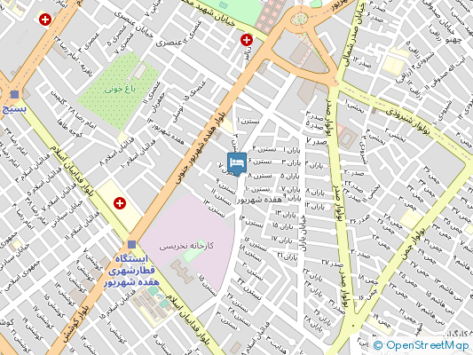 هتل آپارتمان نیلگون مشهد روی نقشه