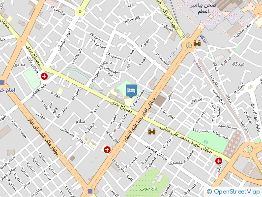 هتل آپارتمان نوبهار مشهد روی نقشه