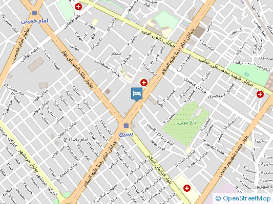 هتل پانیذ مشهد روی نقشه