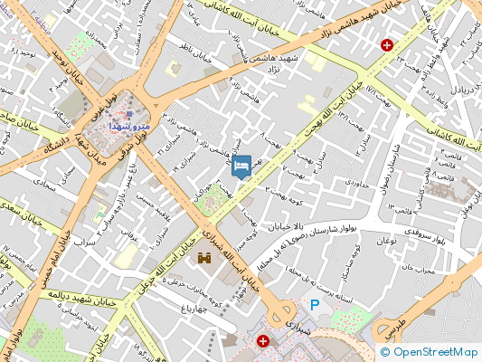 هتل آپارتمان پرکوک مشهد روی نقشه