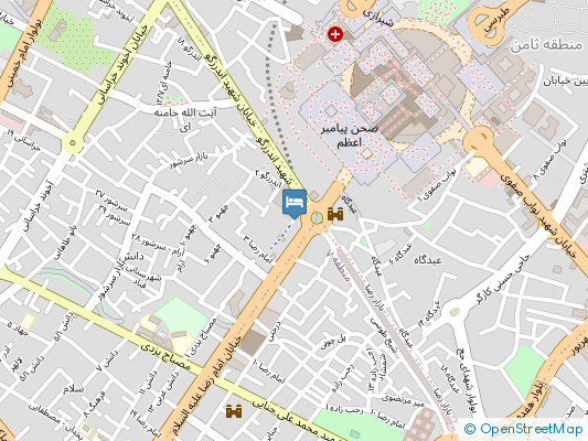 هتل آپارتمان پایتخت مشهد روی نقشه