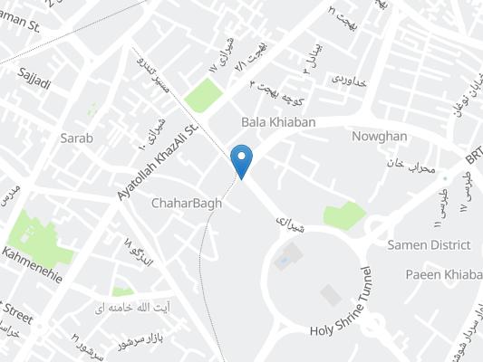 هتل قصر الضیافه نور مشهد روی نقشه
