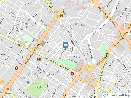 هتل آپارتمان رفاه مشهد روی نقشه