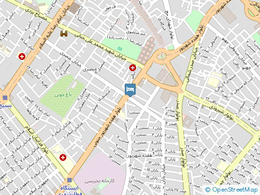 هتل آپارتمان رضوان مشهد روی نقشه