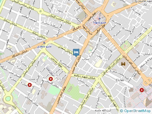 هتل سعدی مشهد روی نقشه